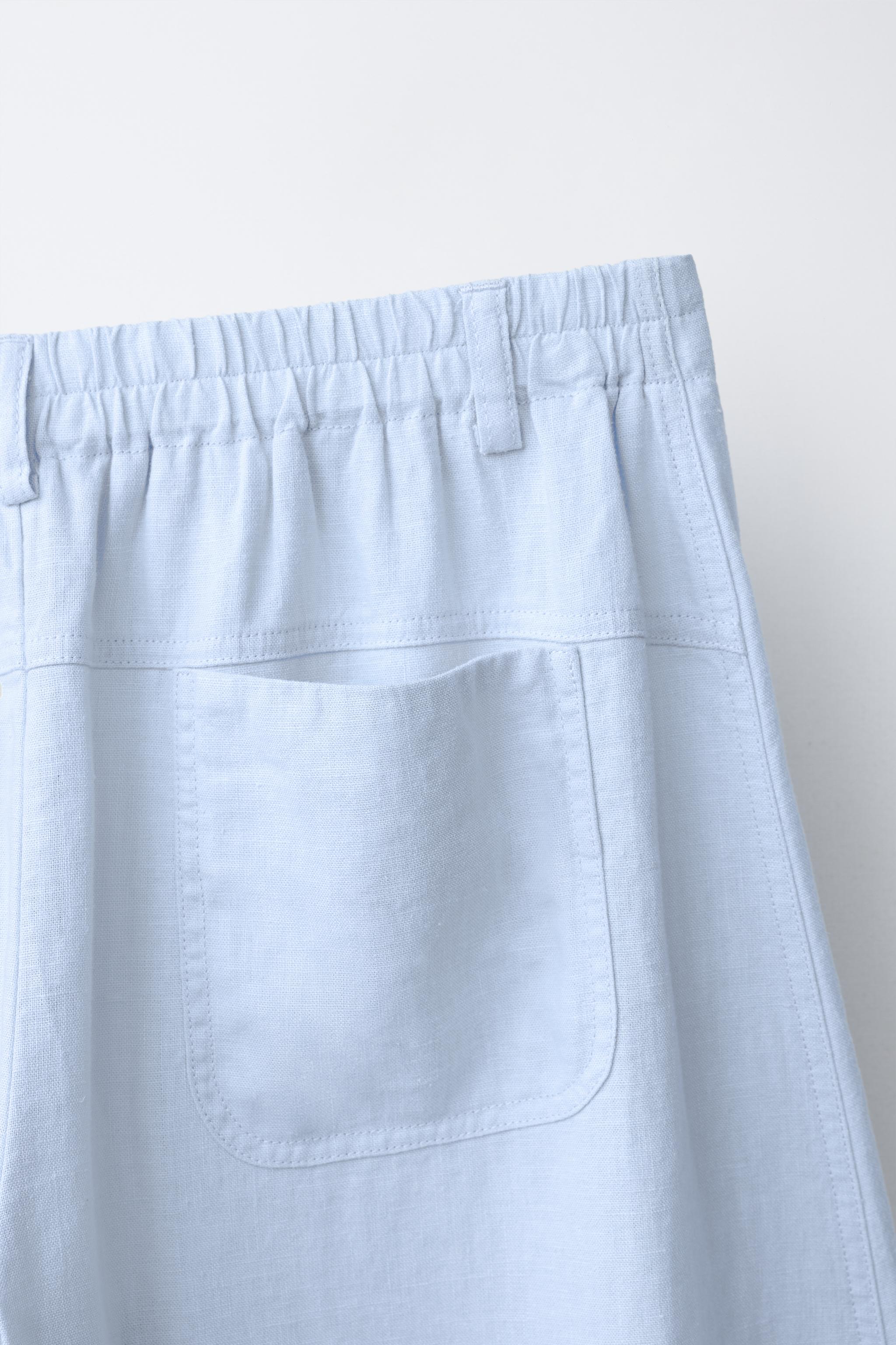 PANTALON BARREL AVEC LIN