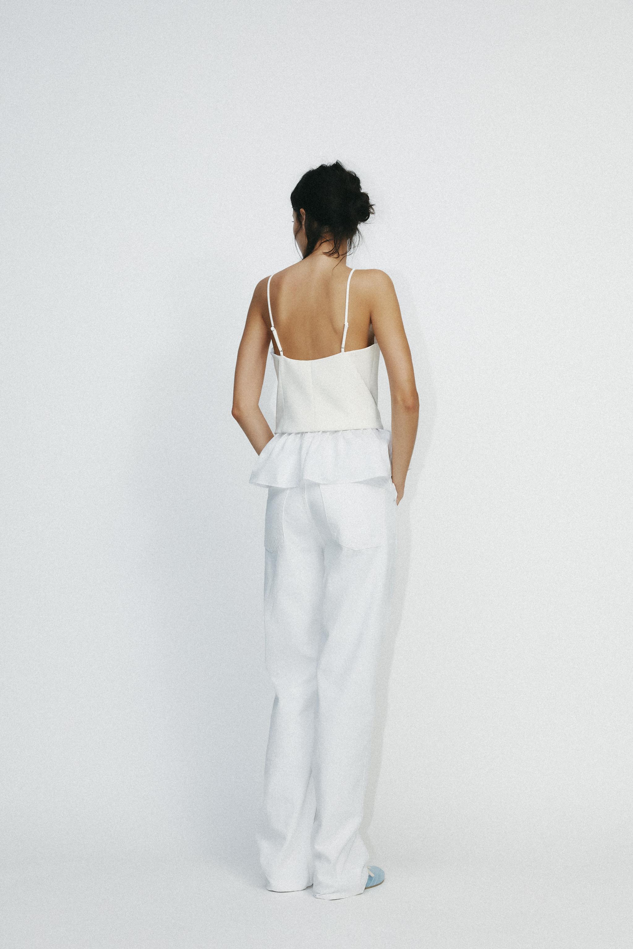 MIXED POPLIN TOP - White | ZARA United States