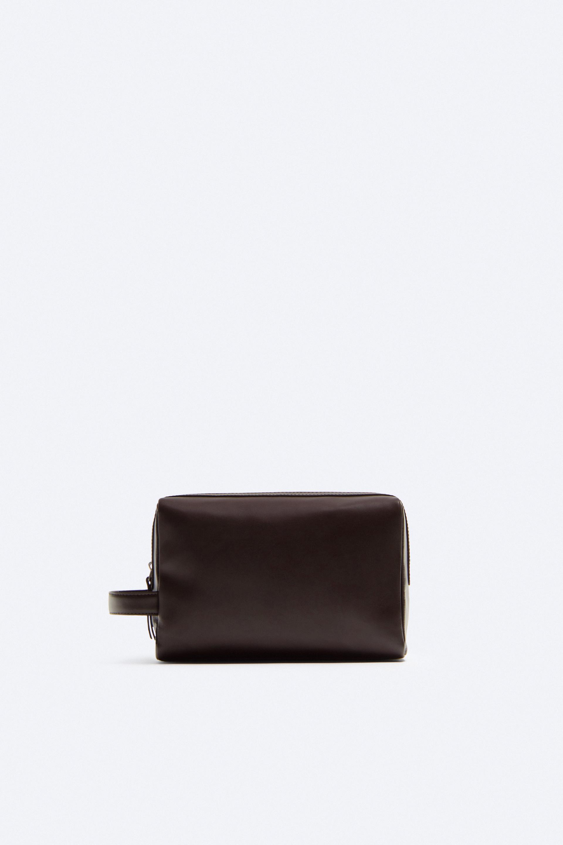LEATHER TOILETRY BAG - Brown | ZARA New Zealand