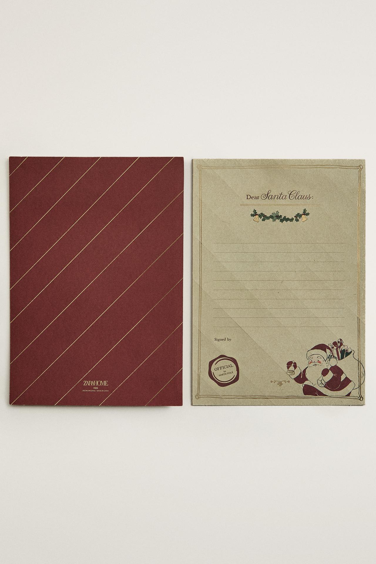 KIDS' A4 FATHER CHRISTMAS LETTER AND CLUTCH SET — Multicoloured