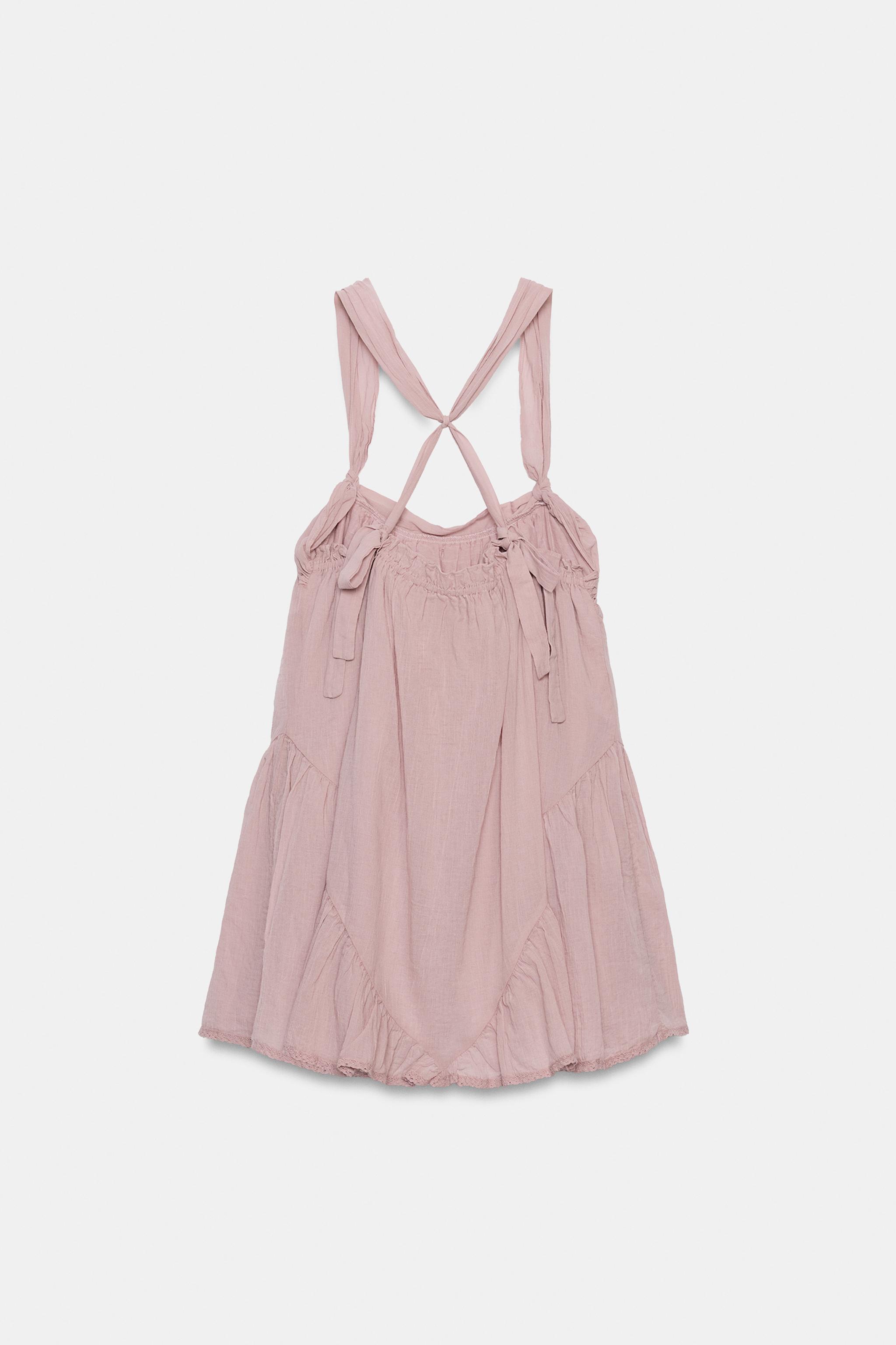 GAUZE STRAPPY MINI DRESS