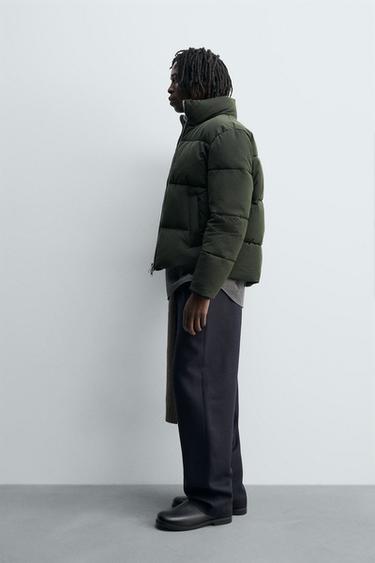 WATER-REPELLENT QUILTED JACKET - Dark green by Zara - Image 3