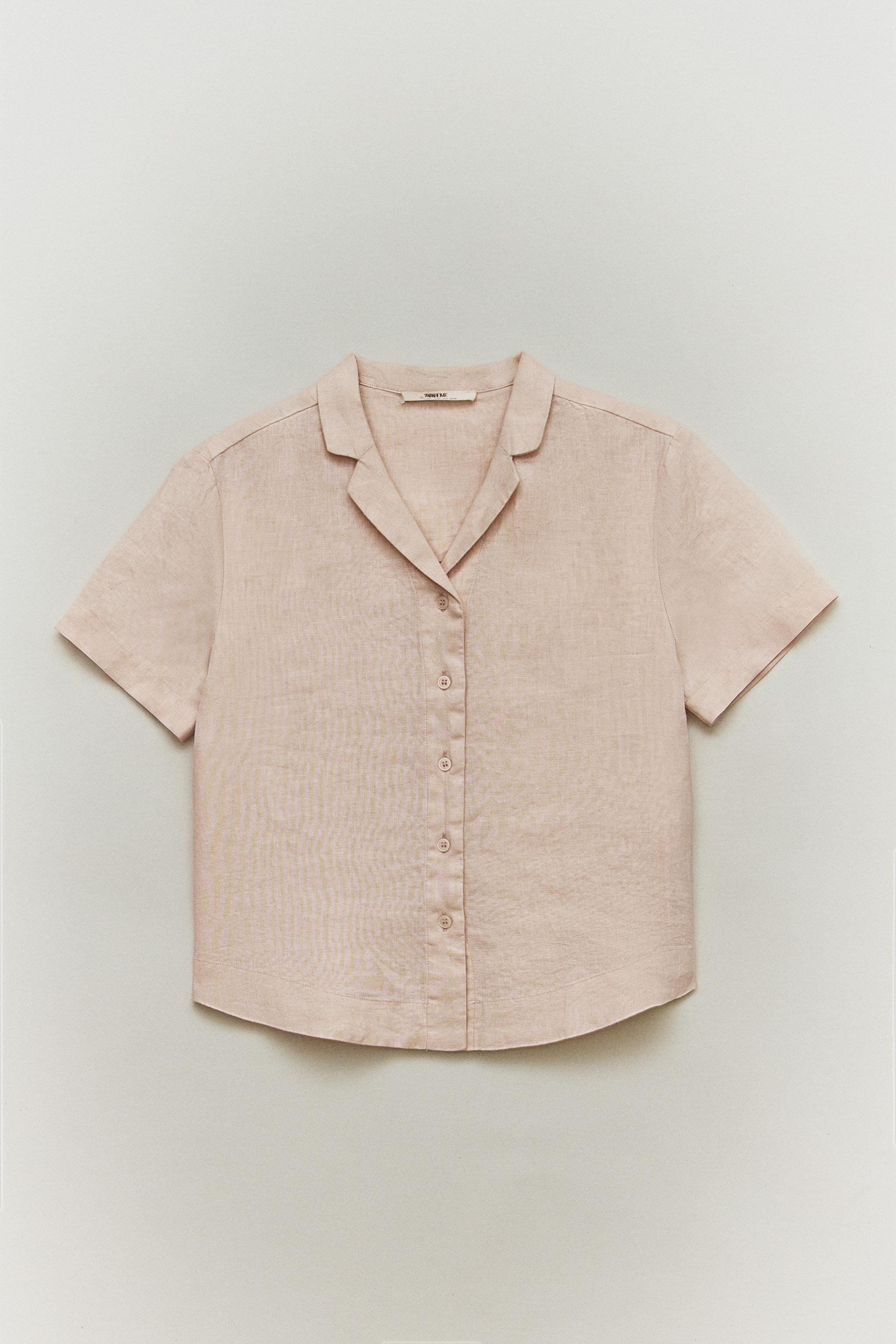 CHEMISE LIN MANCHES COURTES