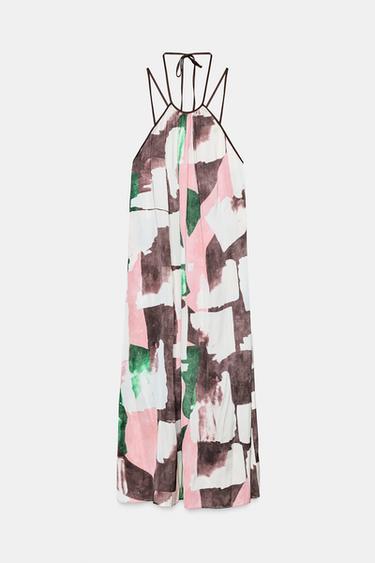 PRINTED HALTER DRESS - Multicoloured by Zara