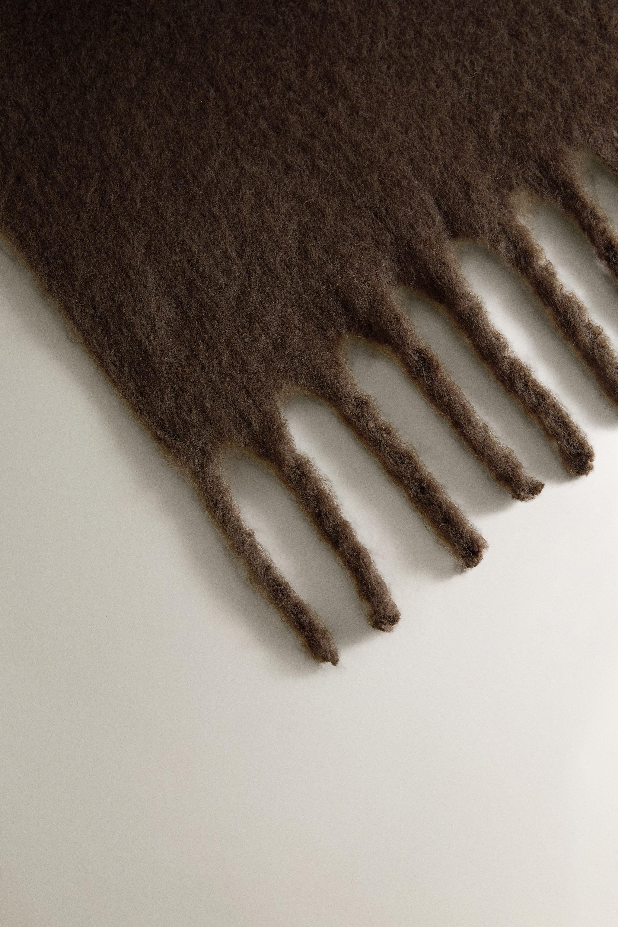 MOHAIR EFFECT BLANKET — Brown