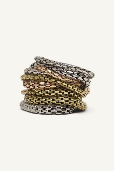 PACK PULSERAS ELÁSTICAS X KATE MOSS - Oro / Plata de Zara - Imagen 0