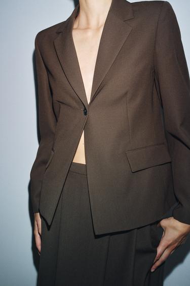 WOOL BLAZER ZW COLLECTION - Mink by Zara - Image 3