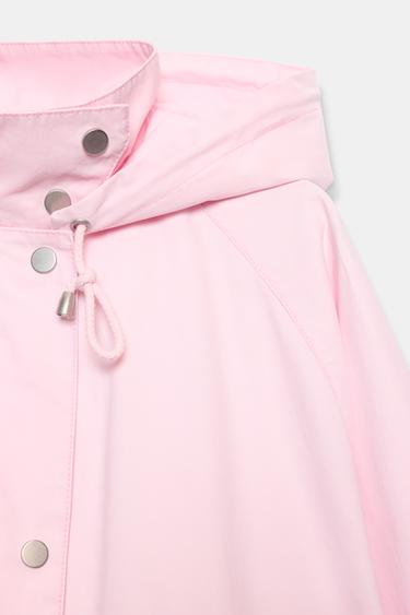 HOODED JACKET WITH ADJUSTABLE HEM - Pink by Zara - Image 6