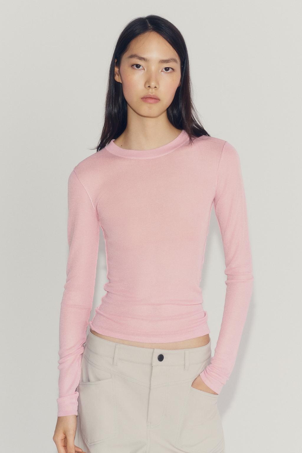 SEMI-SHEER KNIT TOP