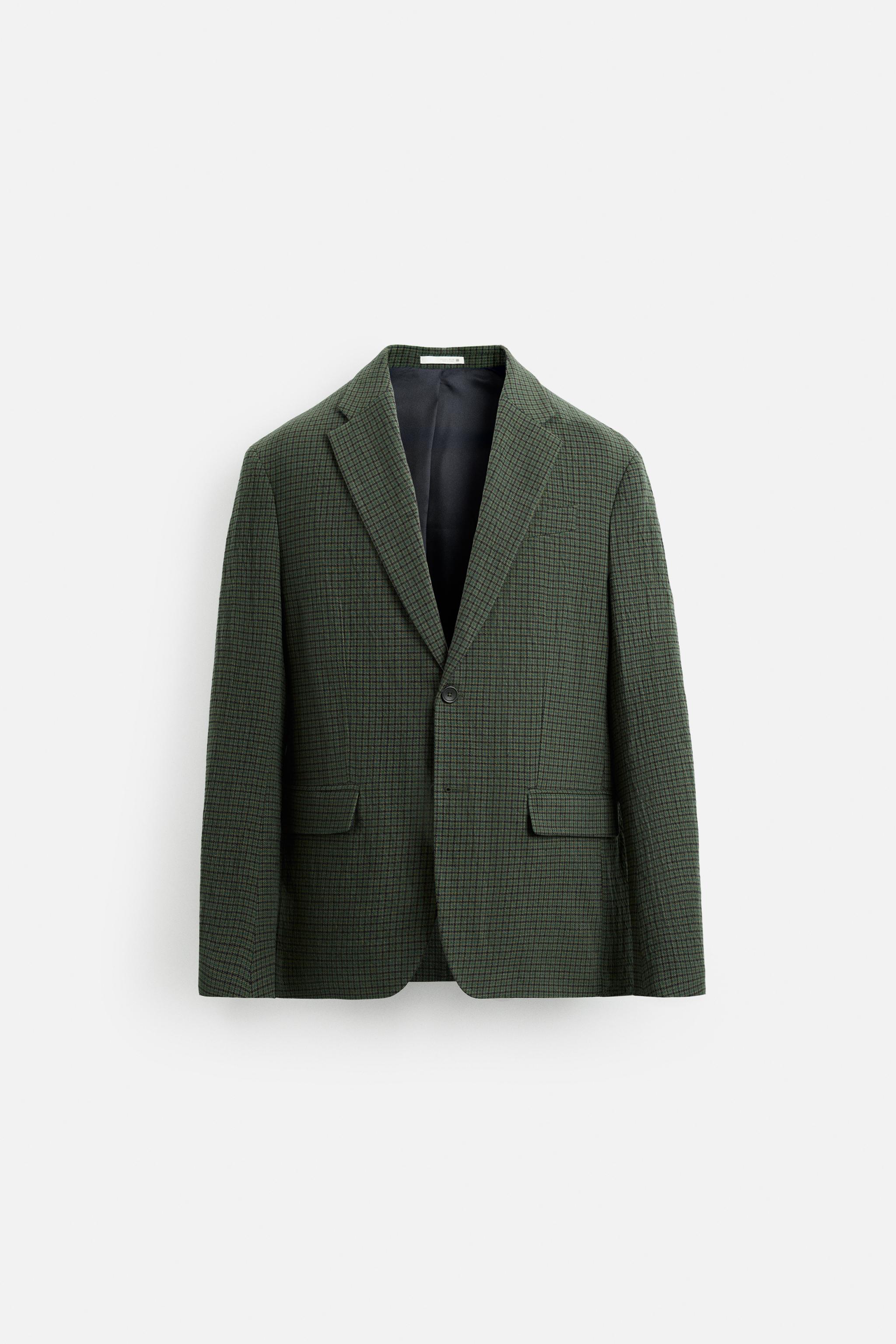 HOUNDSTOOTH BLAZER - Khaki | ZARA United States HOUNDSTOOTH BLAZER - Khaki | ZARA United States