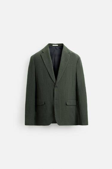 BLAZER PIED-DE-POULE - Kaki de Zara - Image 6
