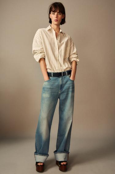 JEANS ZW COLLECTION BAGGY TIRO MEDIO - Azul de Zara