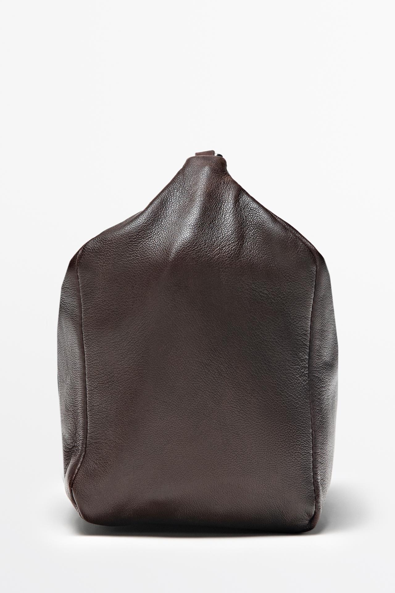Small nappa leather handbag — Brown