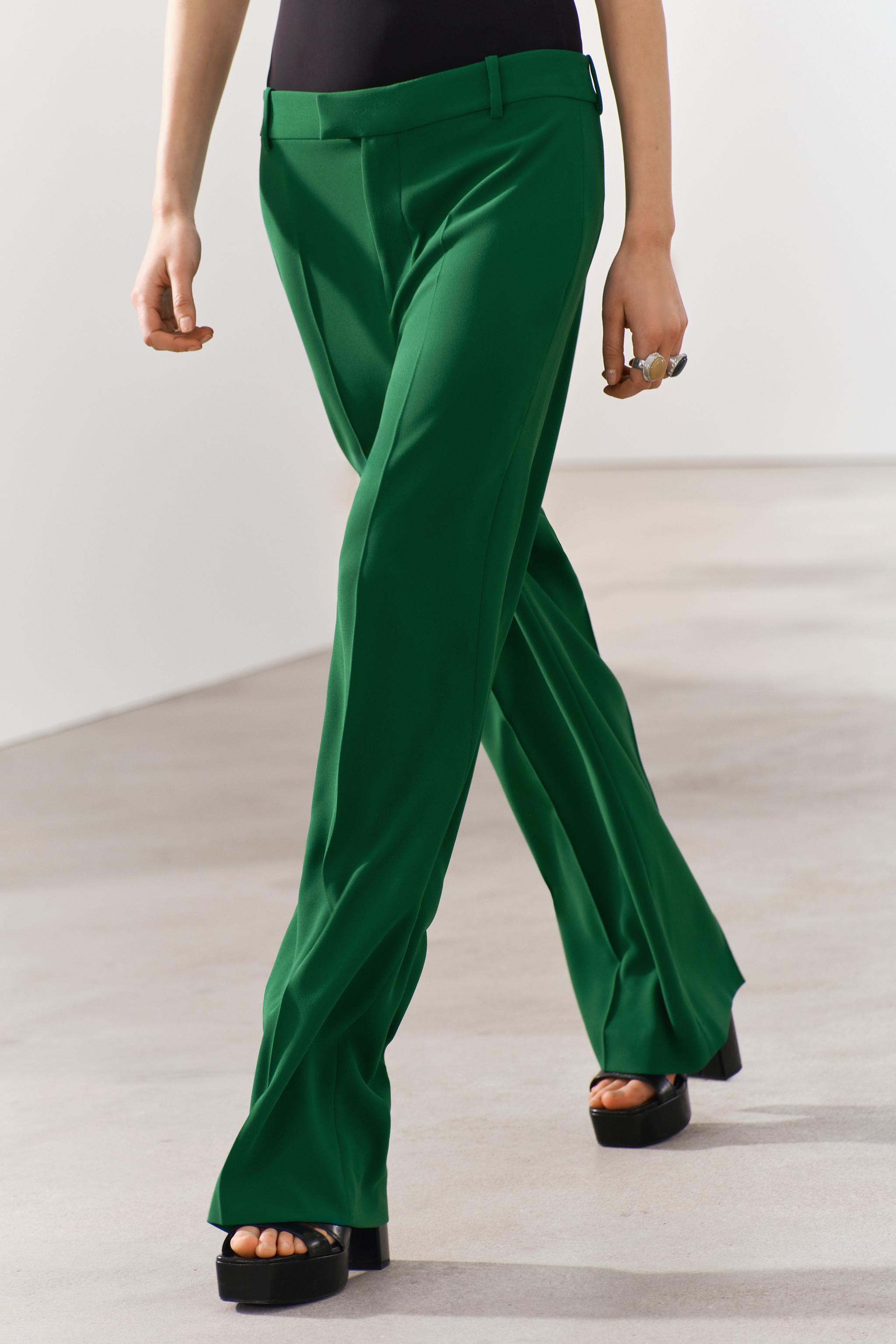 Zara, Pants & Jumpsuits, Zara Full Length Francoise Green Pants Bloggers  Favorite Sizi S Nwt