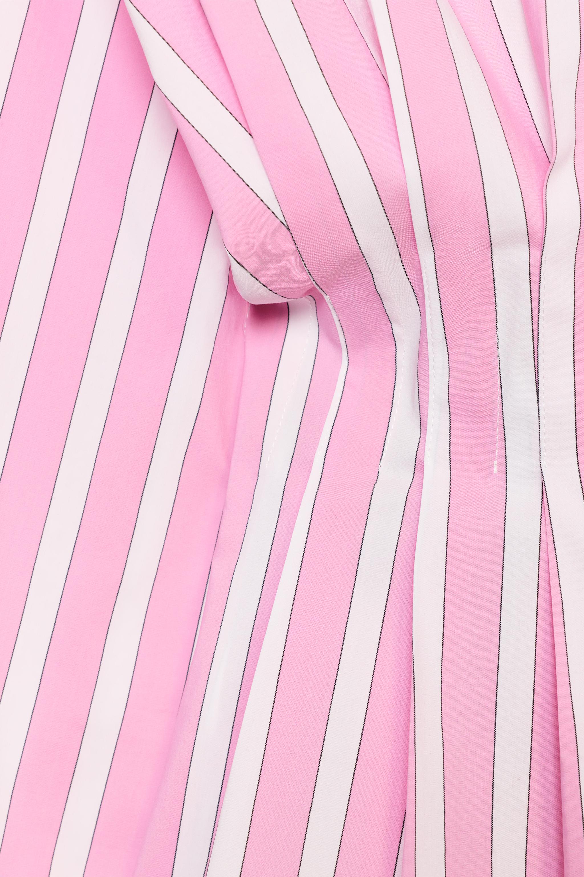PLEATED STRIPED SHIRT - Pink / White | ZARA Curaçao / Curazao