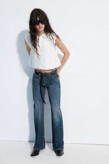 TOP POPELÍN VOLUMEN ESPALDA - Blanco de Zara - Imagen 0