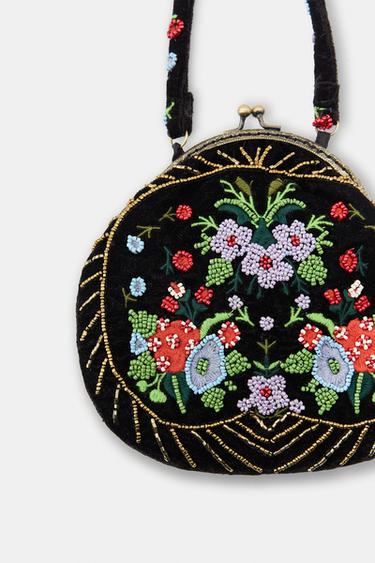 SAC À MAIN VELOURS FANTAISIE - Noir de Zara - Image 3