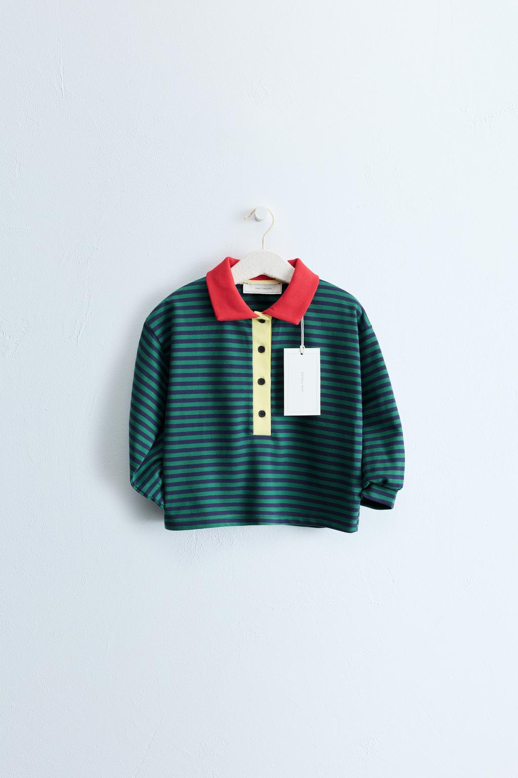 ZARA TIMELESS - STRIPED CONTRAST COLLAR POLO SHIRT