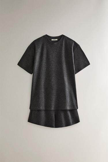 T-SHIRT MANCHES COURTES DROIT - Gris foncé de Zara - Image 3