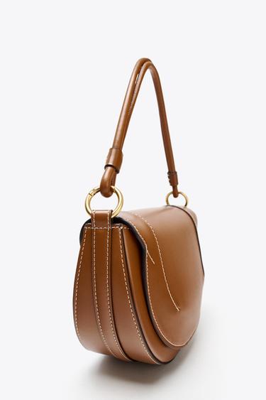 SAC BANDOULIÈRE SURPIQÛRES CANVAS - Marron foncé de Zara - Image 3