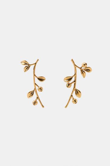 МЕТАЛЛИЧЕСКИЕ СЕРЬГИ «ЦВЕТЫ» — ЗОЛОТИСТЫЙ от Zara