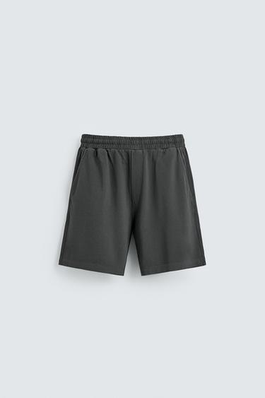 BERMUDA PIQUÉ REGULAR FIT LAVADO - Gris antracita de Zara