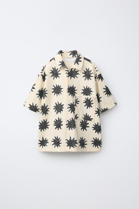 CHEMISE À IMPRIMÉ SOLEILS - Écru de Zara - Image 0