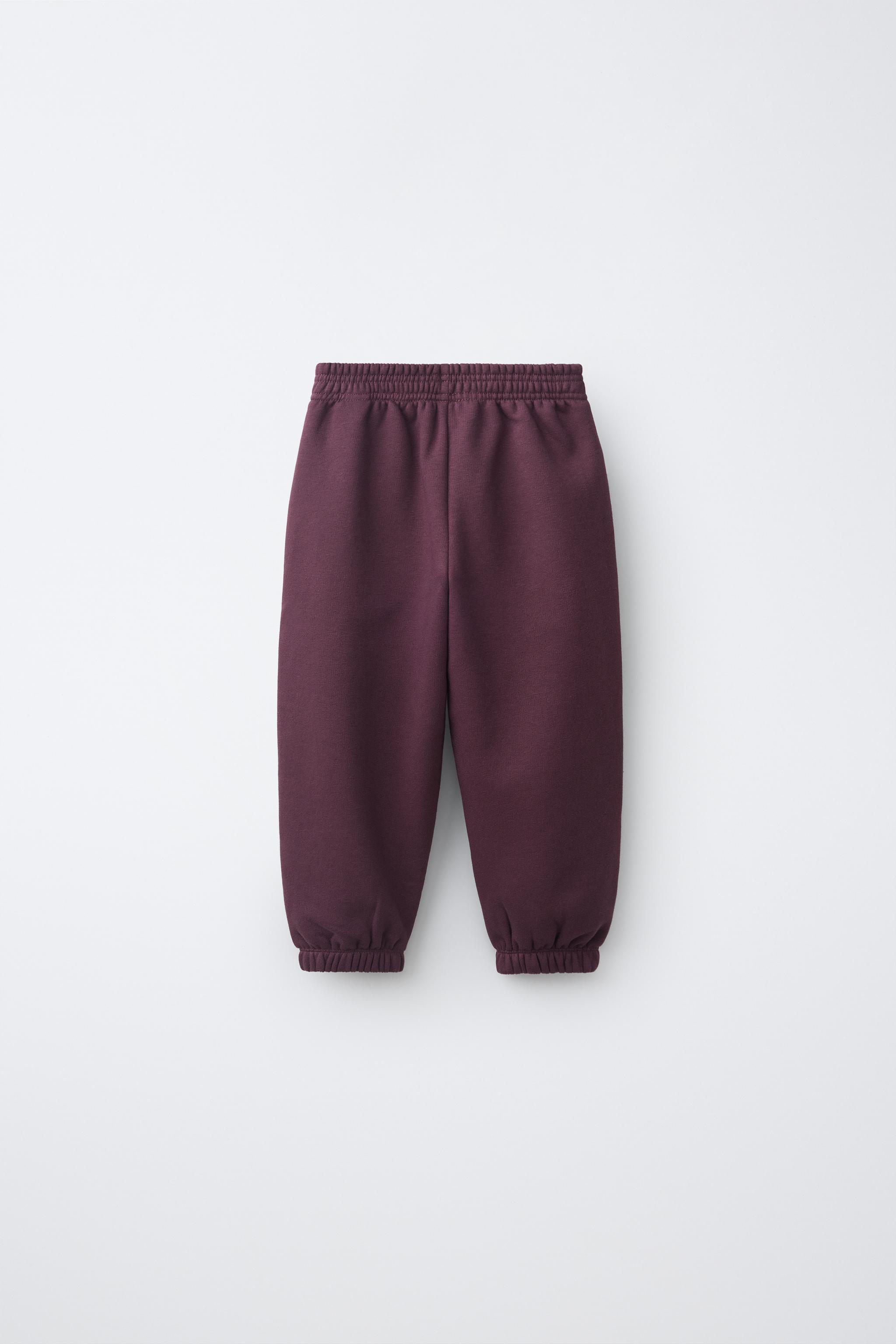 SOLID JOGGING PANTS — Maroon