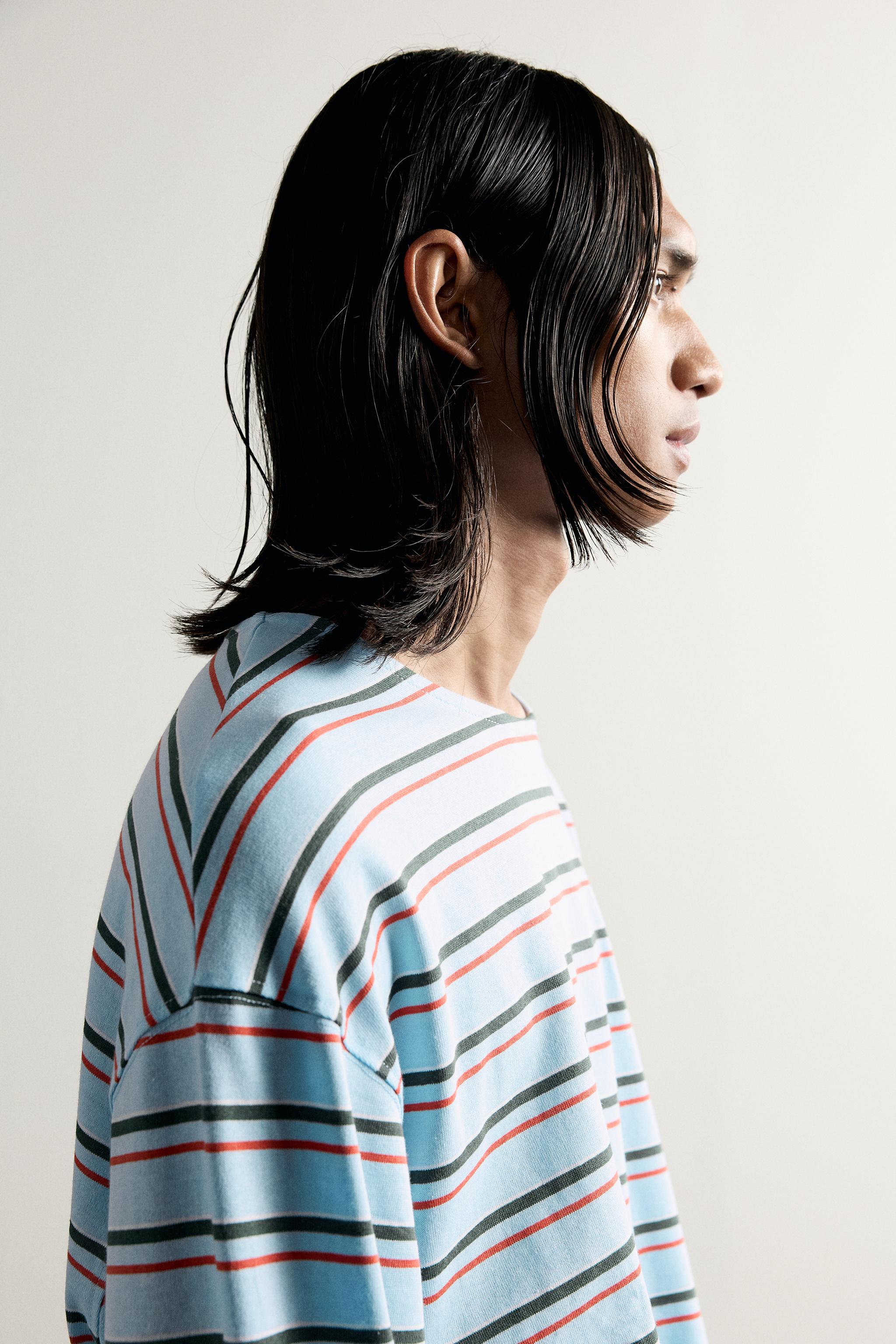 STRIPED JACQUARD T-SHIRT