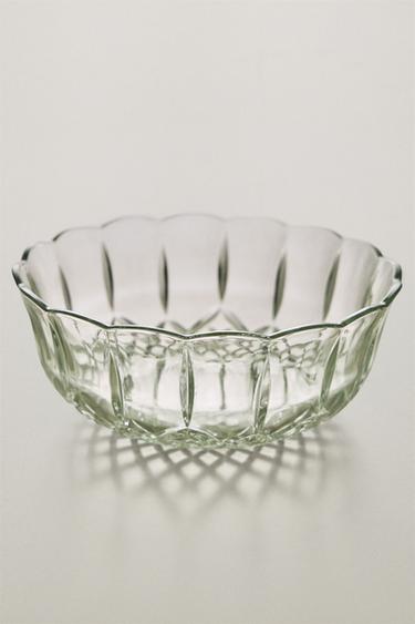 CUT GLASS SALAD BOWL - Transparent by Zara