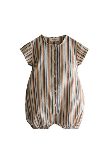 STRIPED BABY ROMPER - Brick by Zara