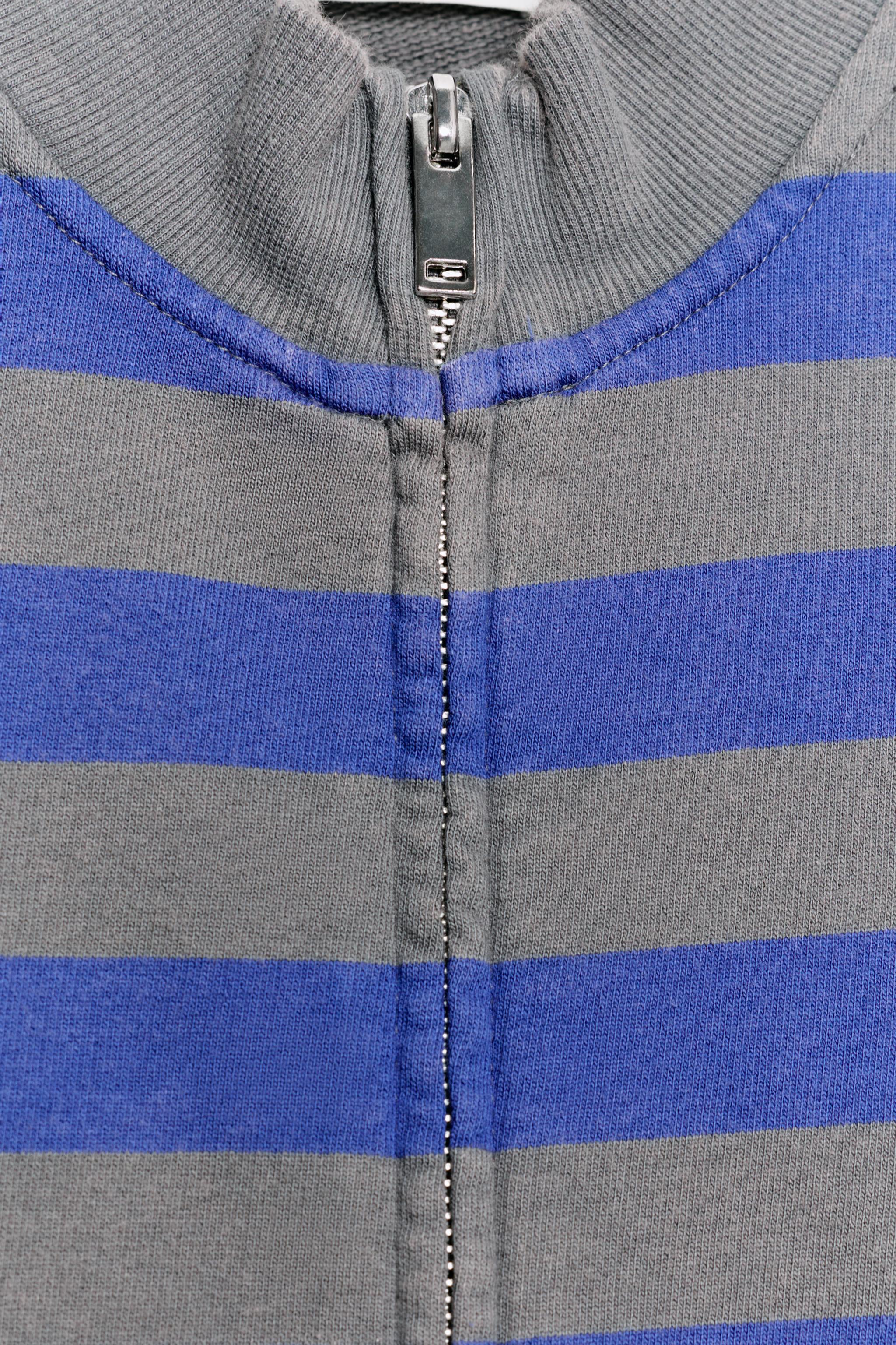 STRIPED ZIP SWEATSHIRT