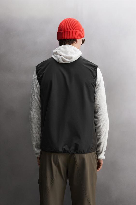 GILET TECHNIQUE COMBINÉ - Noir / Blanc de Zara - Image 2