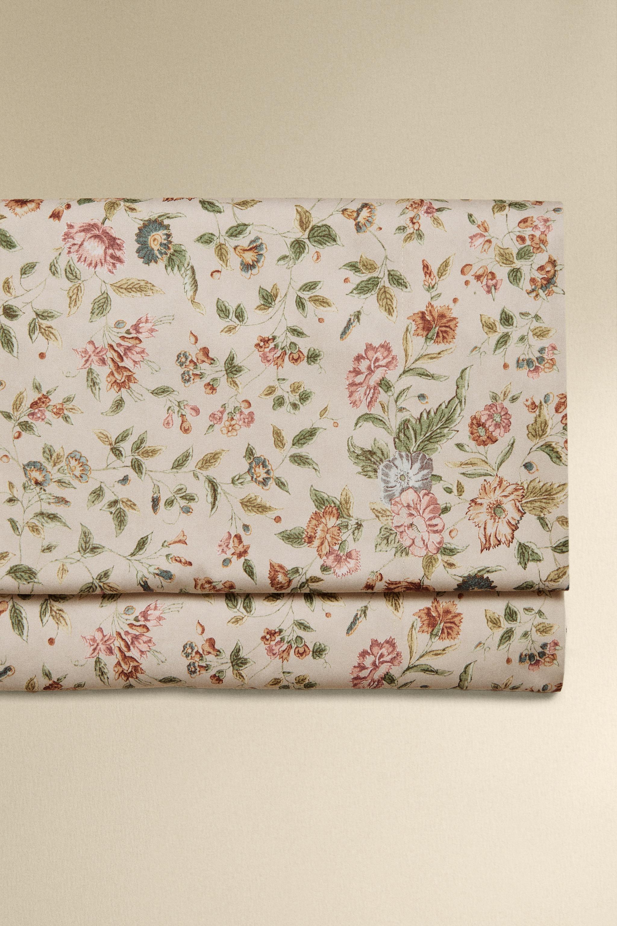 FLORAL SATEEN FLAT SHEET (300 THREAD COUNT