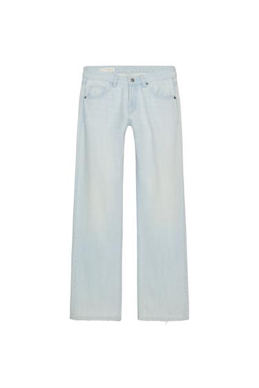 DŽÍNY TRF WIDE LEG NÍZKÝ PAS - Světle modrá od Zara
