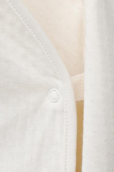 TEXTURED T-SHIRT AND GAITER SET - Ecru by Zara - Image 3