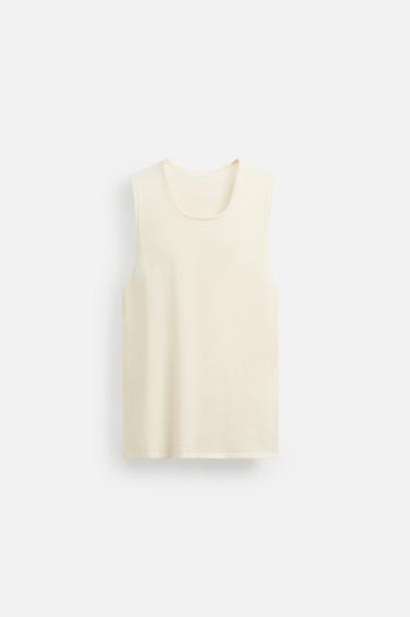 DÉBARDEUR EN MAILLE LÉGÈRE - Écru de Zara - Image 6
