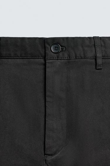 REGULAR FIT CHINO TROUSERS - Black by Zara - Image 7