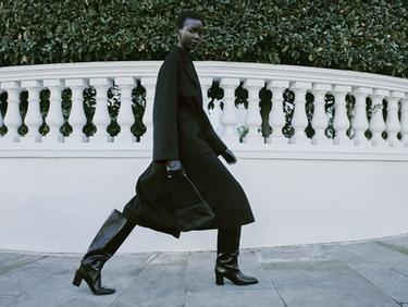 WOOL COAT WITH BELT — Black 1