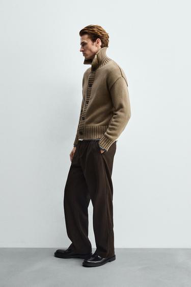TEXTURED KNIT CARDIGAN - camel by Zara - Image 3