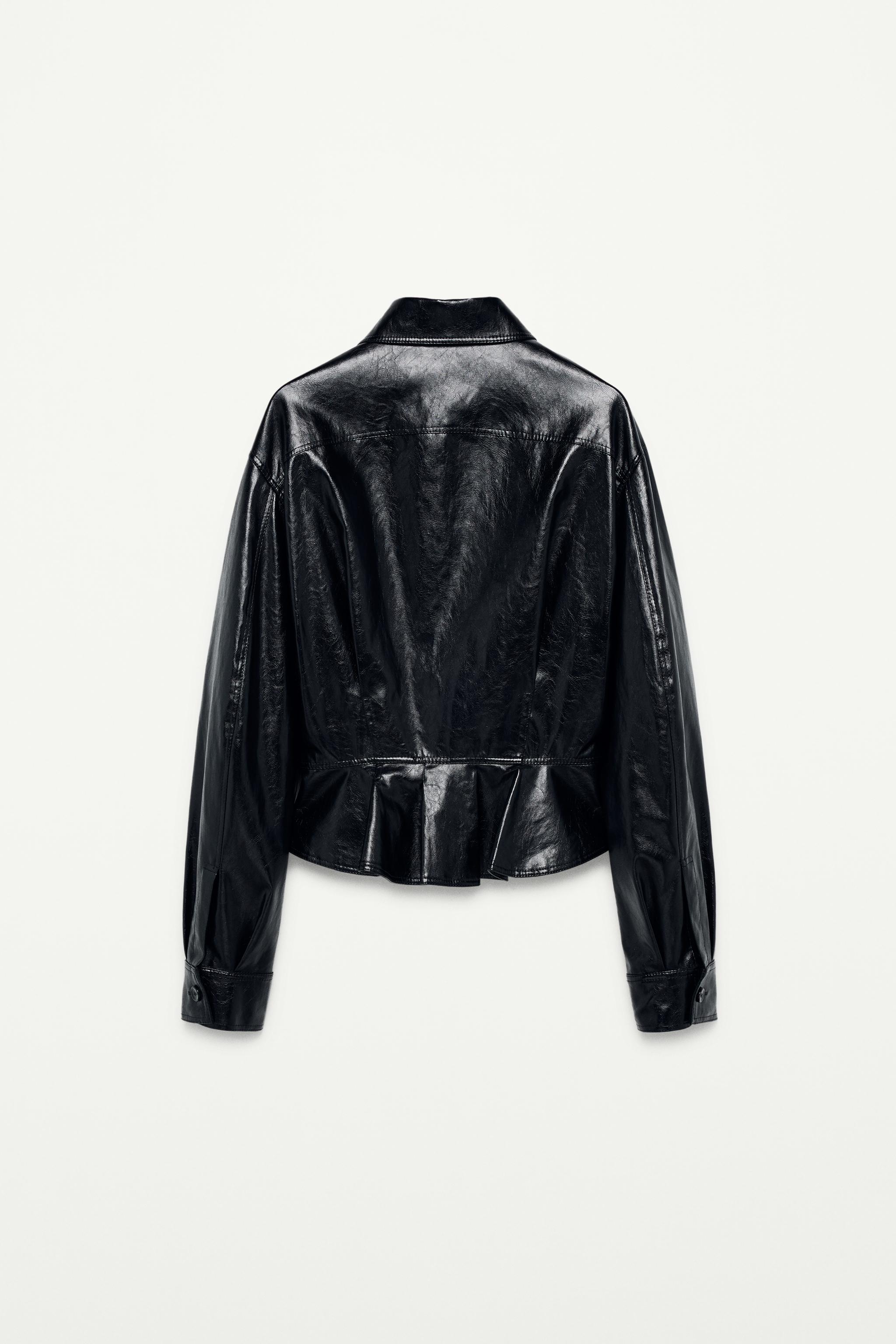 PEPLUM FAUX LEATHER JACKET - THE ITEM ZARA WOMAN - Black | ZARA United States PEPLUM FAUX LEATHER JACKET - THE ITEM ZARA WOMAN - Black | ZARA United States