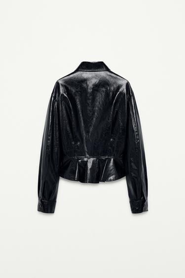 FAUX LEATHER PEPLUM JACKET - THE ITEM ZARA WOMAN - Black by Zara - Image 6