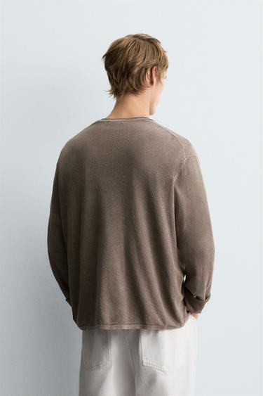 TEXTURED WASHED SWEATER - Faded pink by Zara - Image 2
