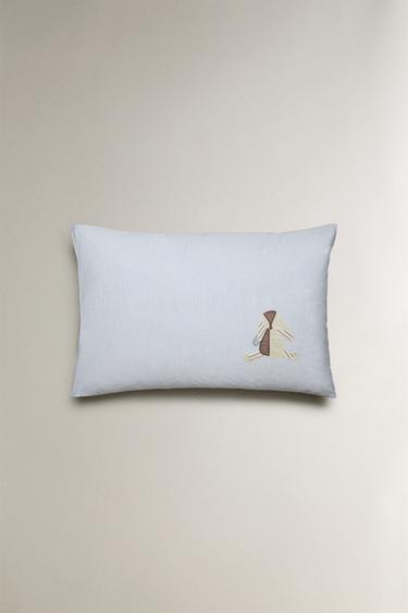 TAIE D’OREILLER ENFANT COTON LAPIN - Bleu de Zara - Image 1