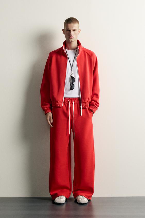 RELAXED FIT TRACKSUIT TROUSERS - Red by Zara - Image 0