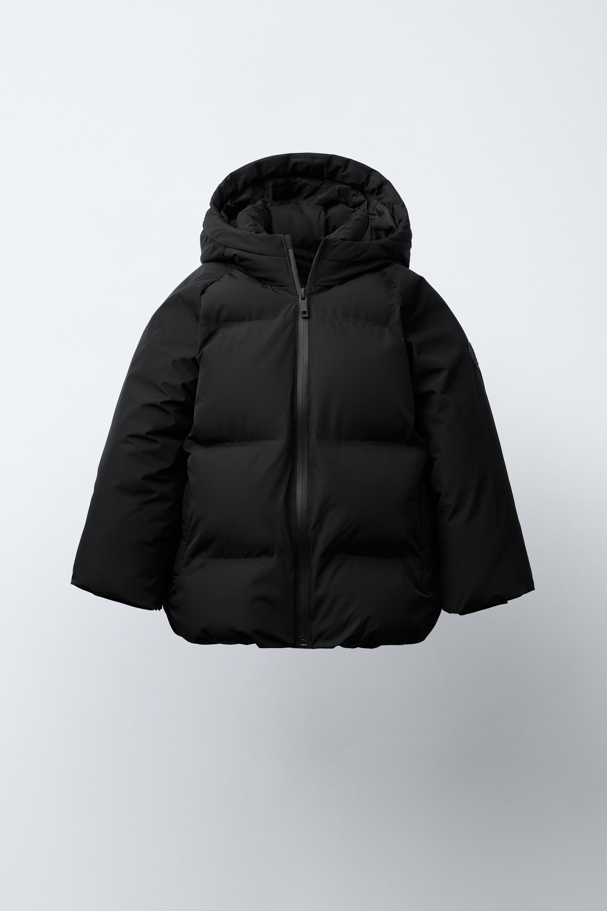 撥水加工 フード付きパフジャケット - ブラック | ZARA Japan / 日本