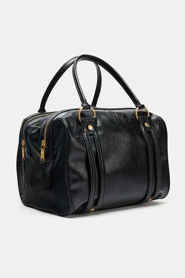 SAC PORTÉ ÉPAULE À DÉTAILS MÉTALLIQUES - Noir de Zara - Image 3