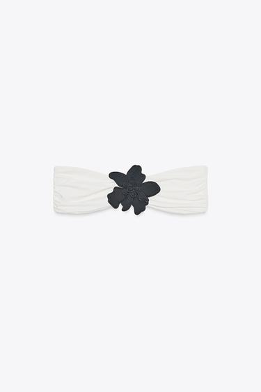 HAUT DE BIKINI BANDEAU FLEUR - Écru de Zara - Image 8