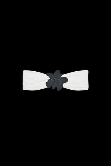 TOP BIKINI BANDEAU FLOR - Crudo de Zara - Imagen 0