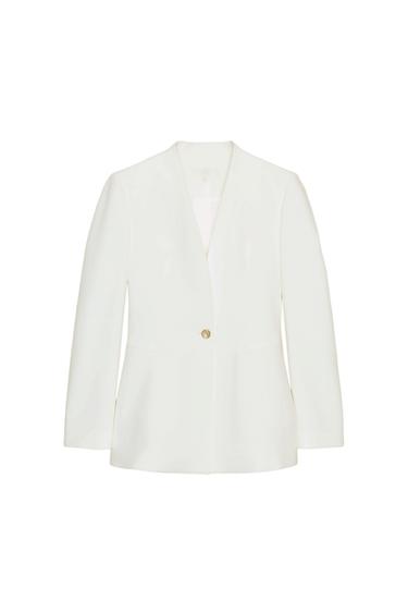 LAPELLESS FITTED BLAZER - Ecru by Zara